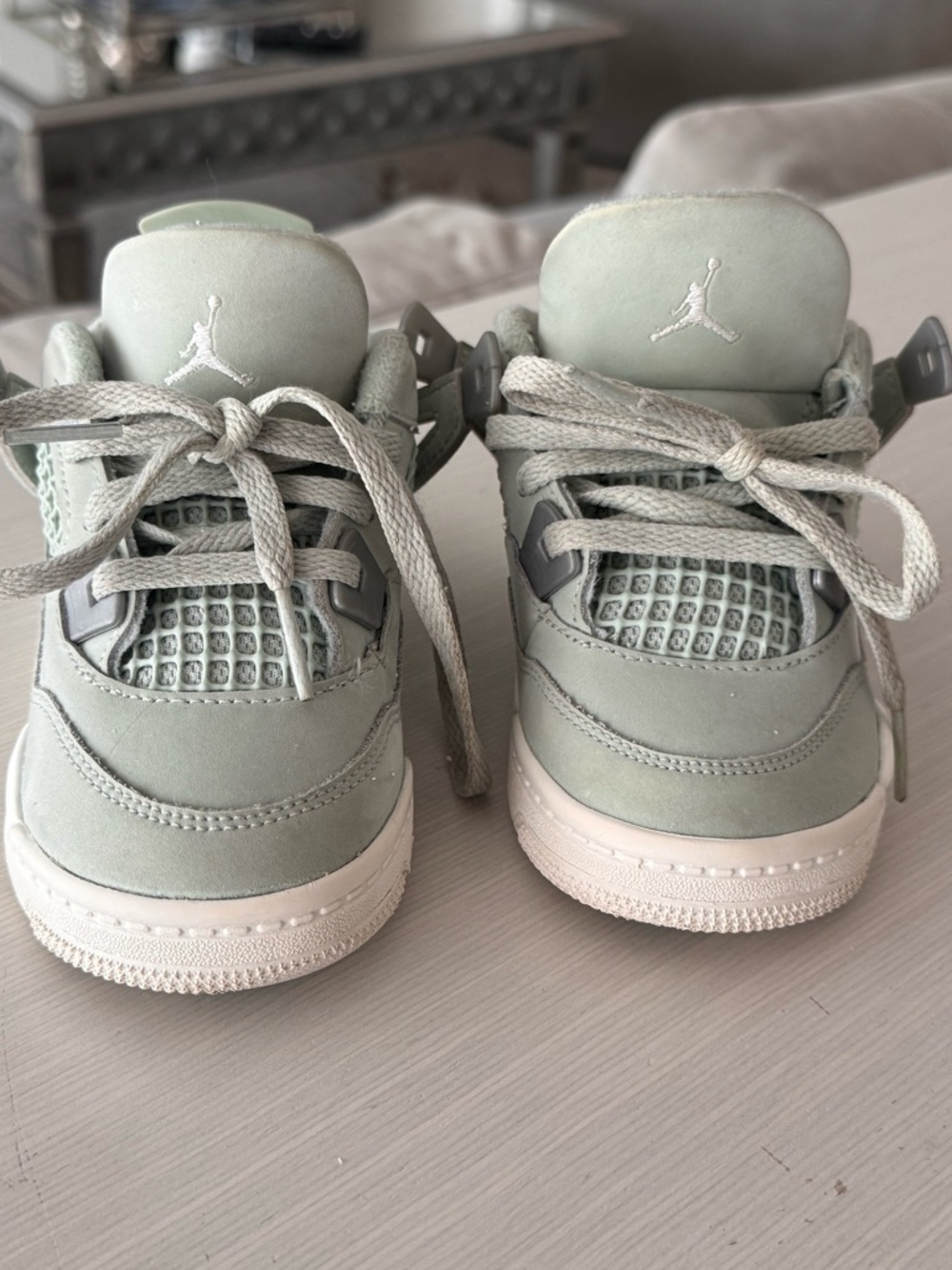 Nike Air‎ Jordan 4 Retro TD Seafoam Sage Green Toddler Size 8C Sneakers Shoes